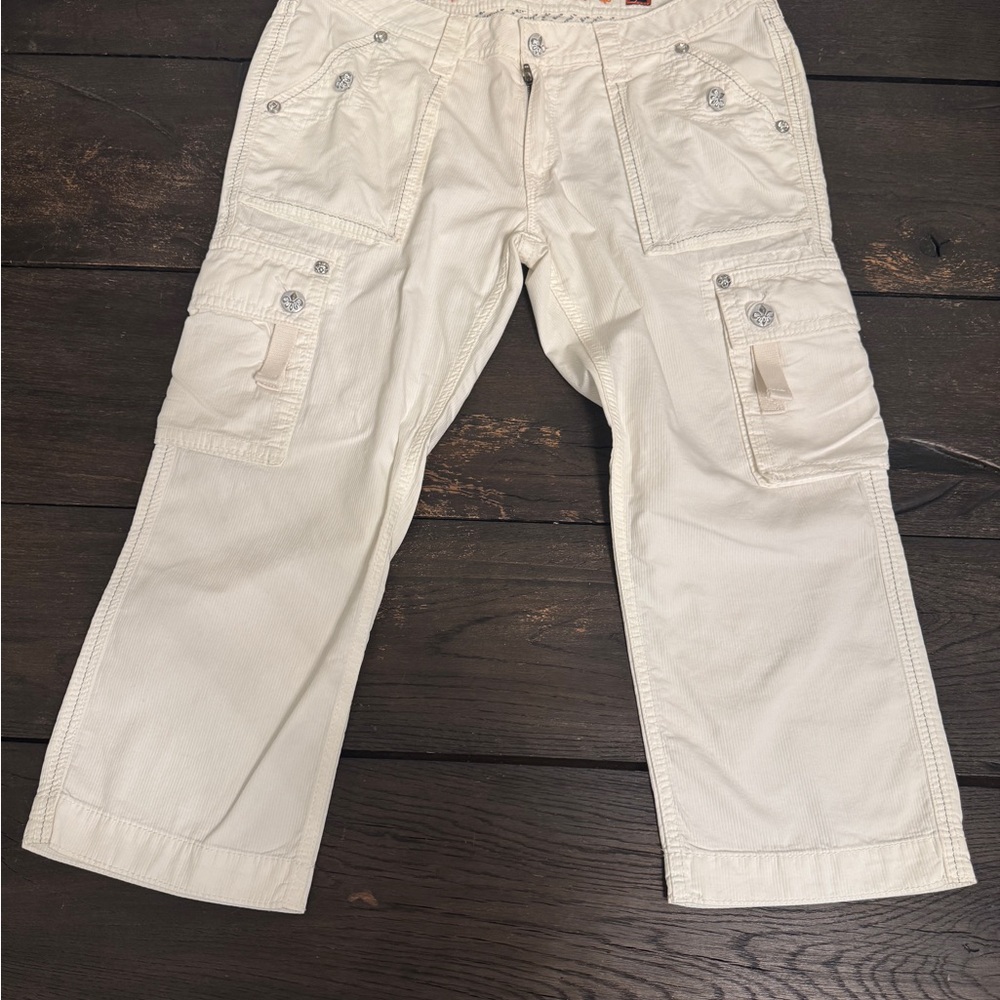 Women's Cream Cargo Pants
